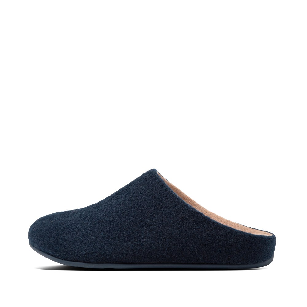 Fitflop Womens Slippers Navy - Chrissie Felt - 67ZJCYTGI